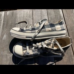 Retro blue gingham chucks converse all star sz 6